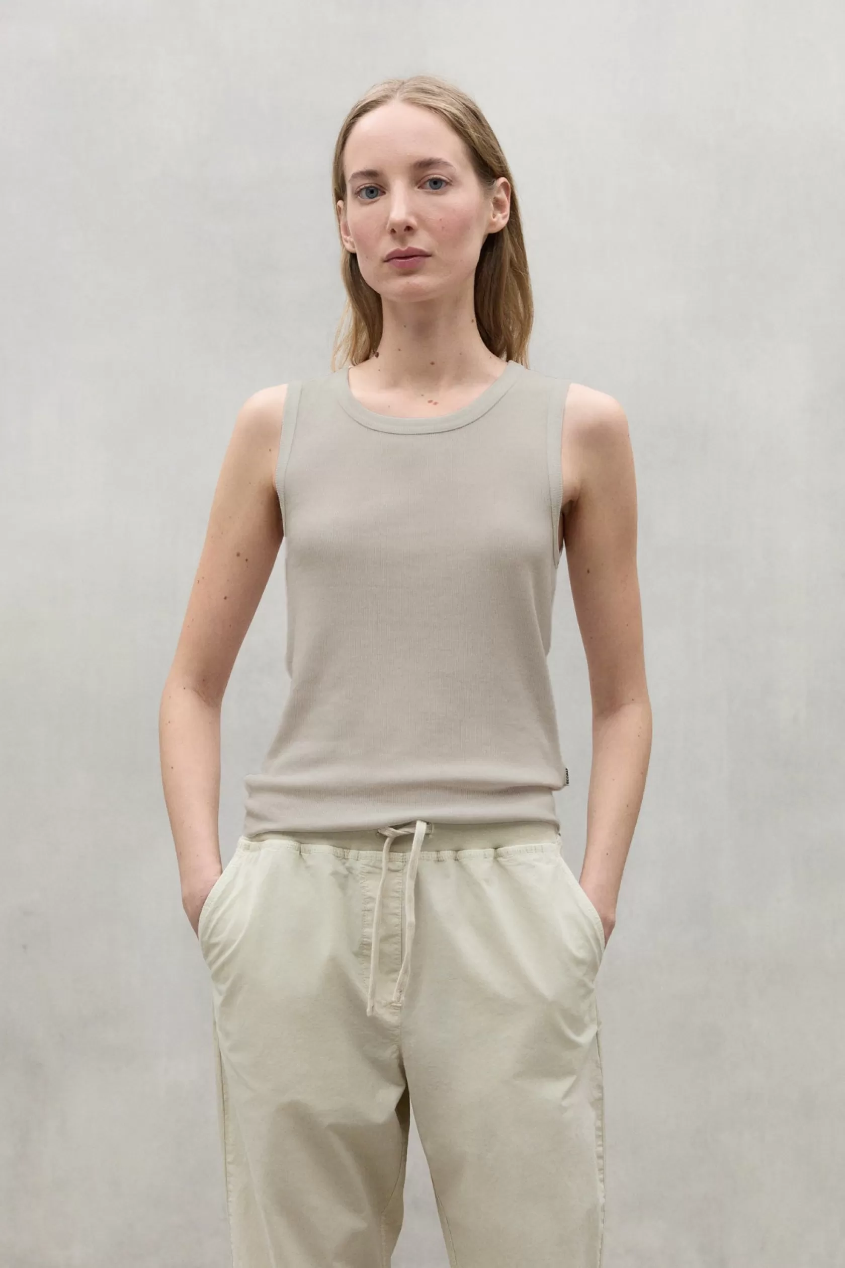 Camisetas*Ecoalf BEIGE LEKNES T-SHIRT agate