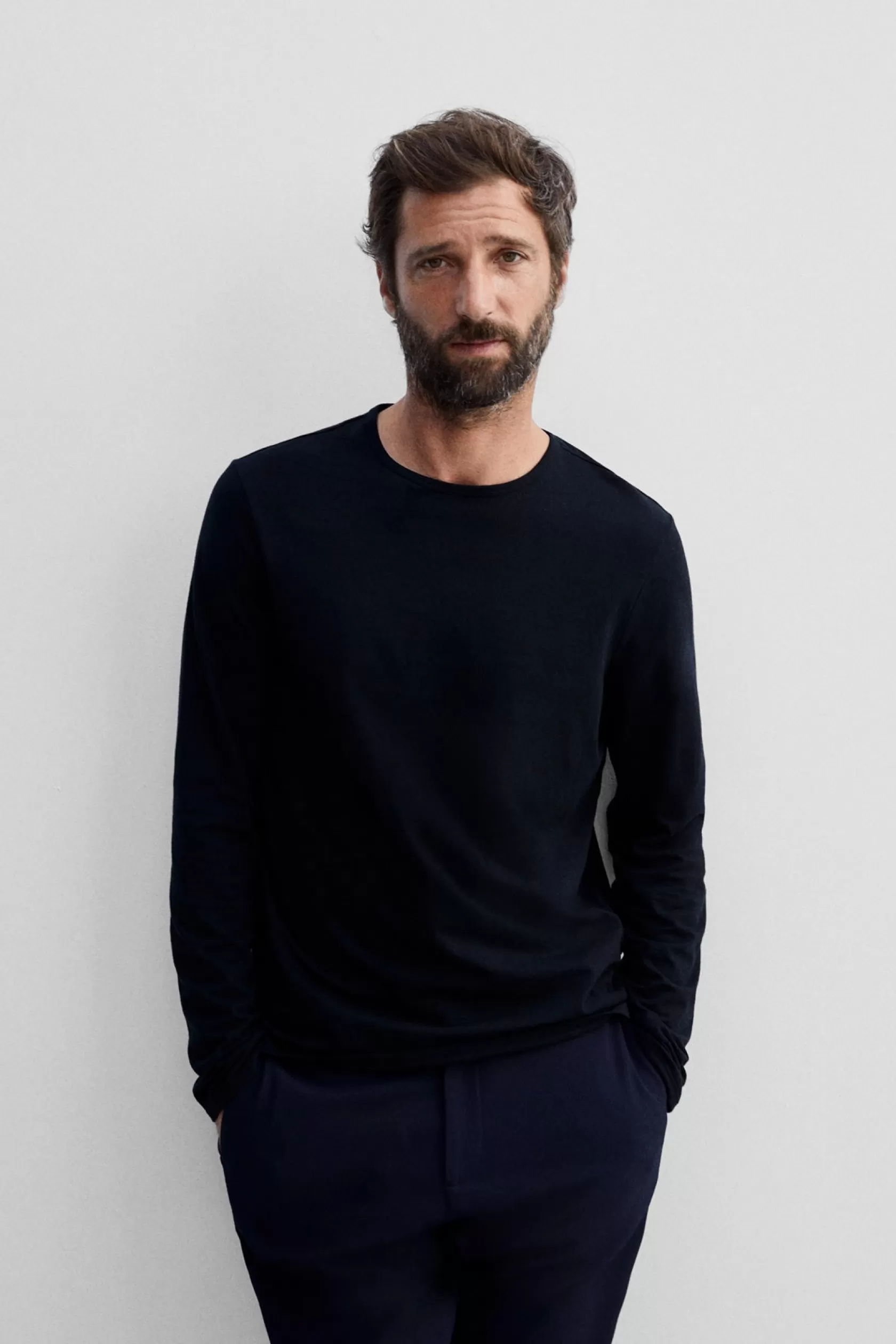 Camisetas*Ecoalf BERTA LONG SLEEVE T-SHIRT Black