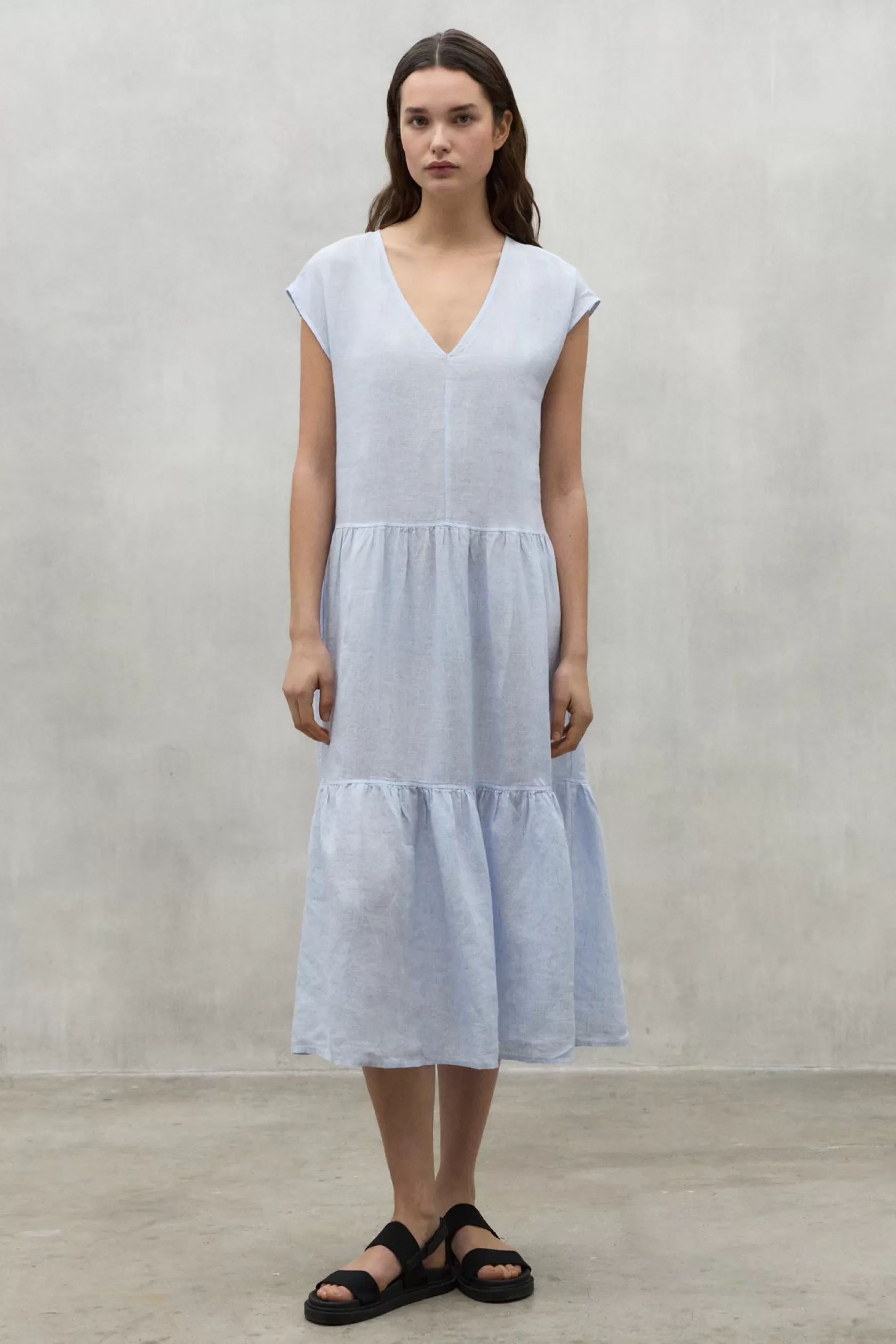 Vestidos y Faldas*Ecoalf BLUE ARCILLA LINEN DRESS lightblue