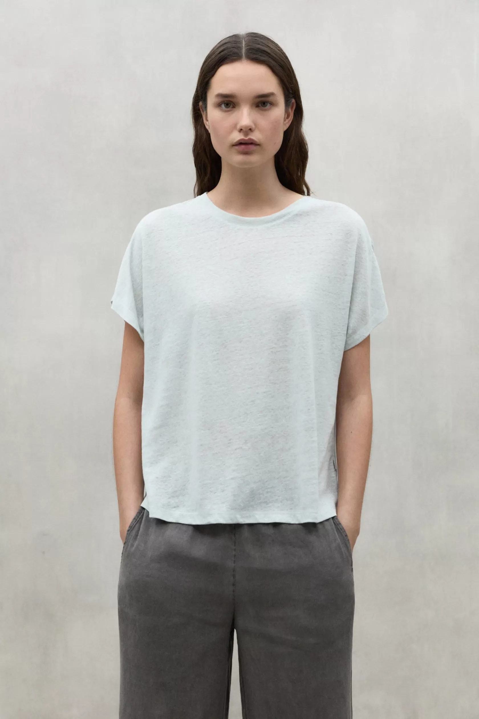 Camisetas*Ecoalf BLUE BOD LINEN T-SHIRT babyblue