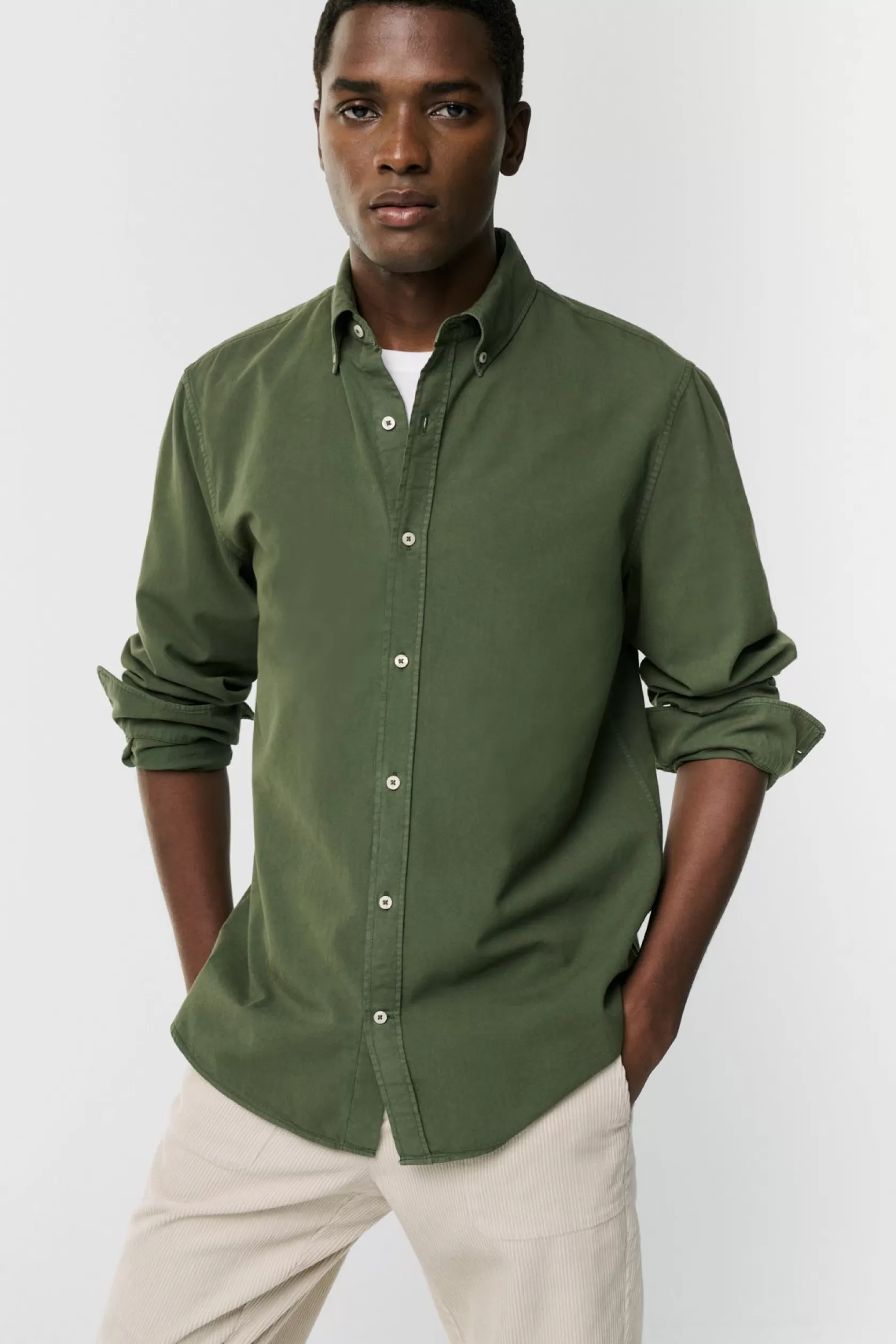 Camisas*Ecoalf CAMISA ANTEJO VERDE Olive