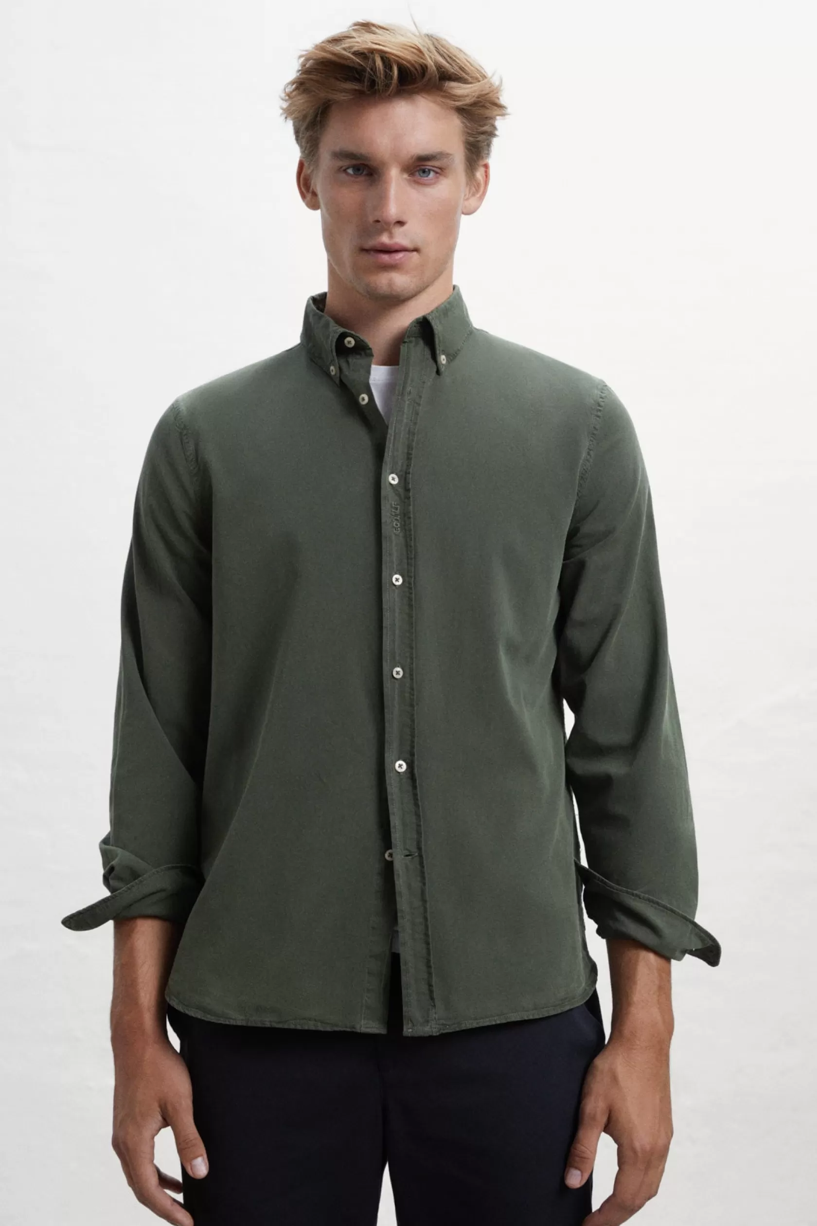 Camisas*Ecoalf CAMISA ANTEJO VERDE fern green