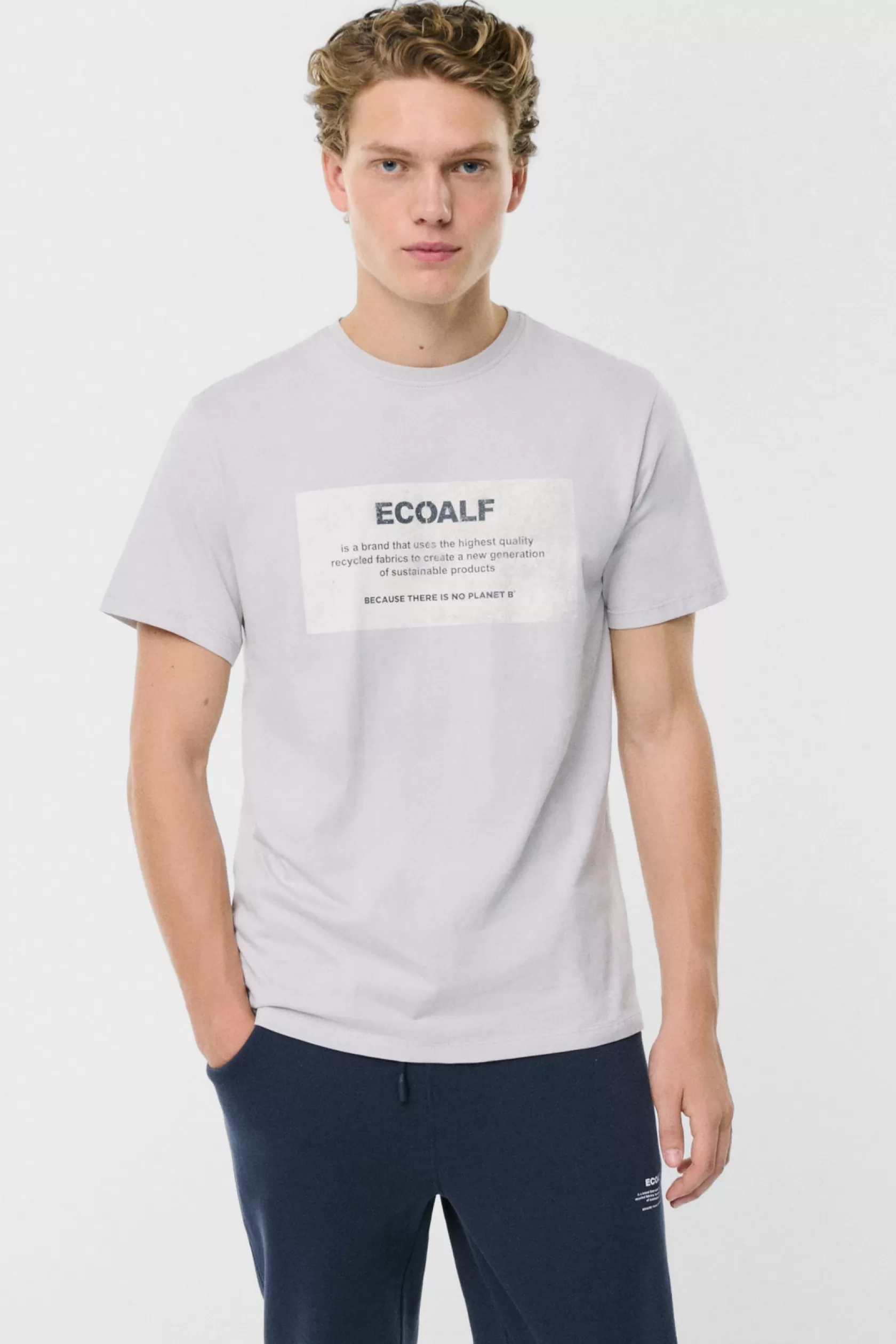 Camisetas*Ecoalf CAMISETA NEW NATAL LABEL PATCH GRIS Vapor Blue