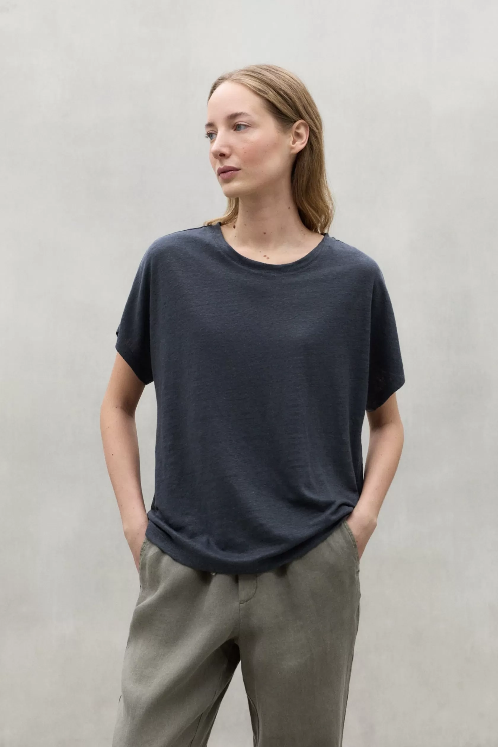 Camisetas*Ecoalf BOD LINEN T-SHIRT caviar