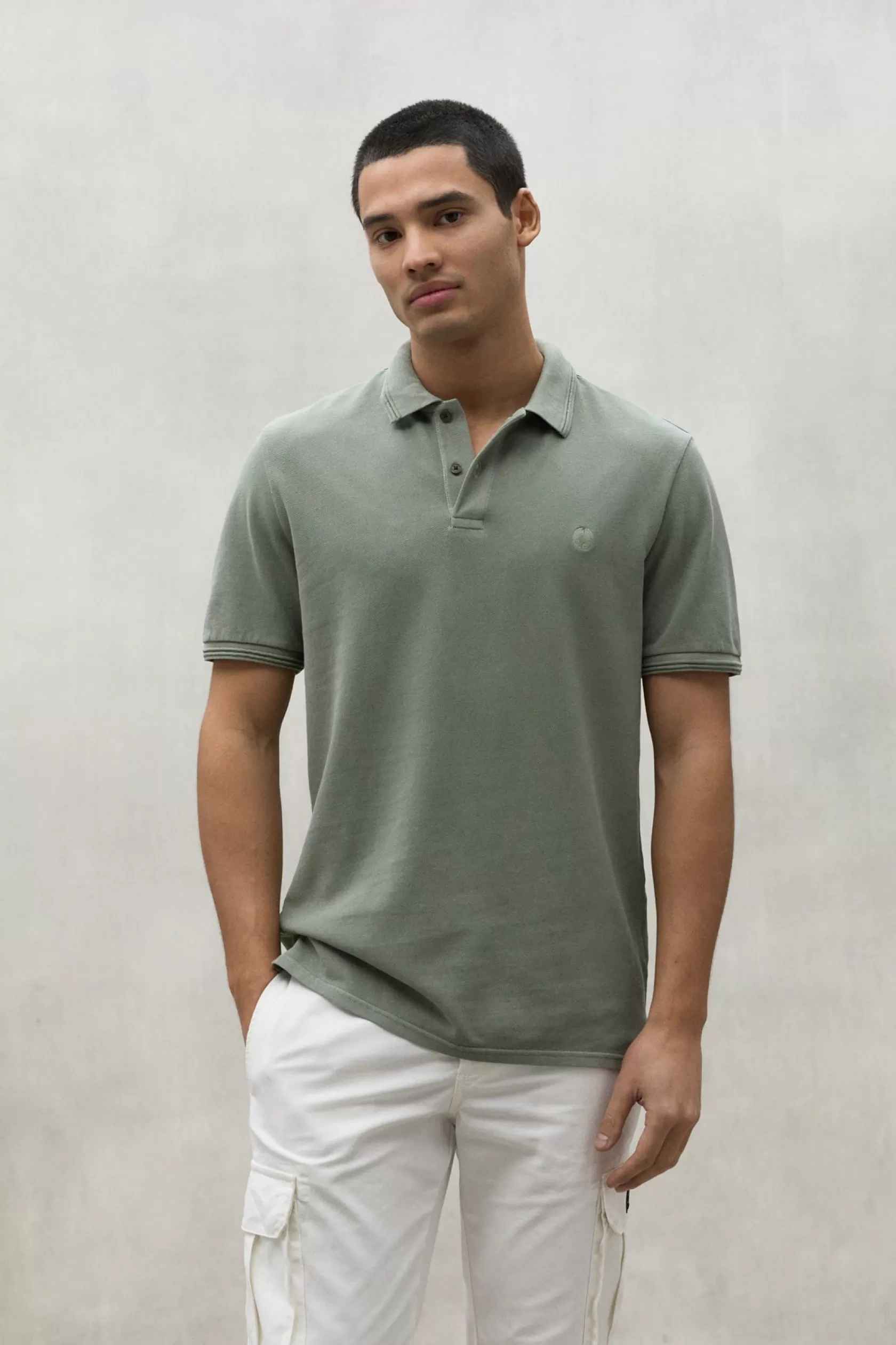 Polos*Ecoalf GREEN TANO PIQUE POLO SHIRT light khaki