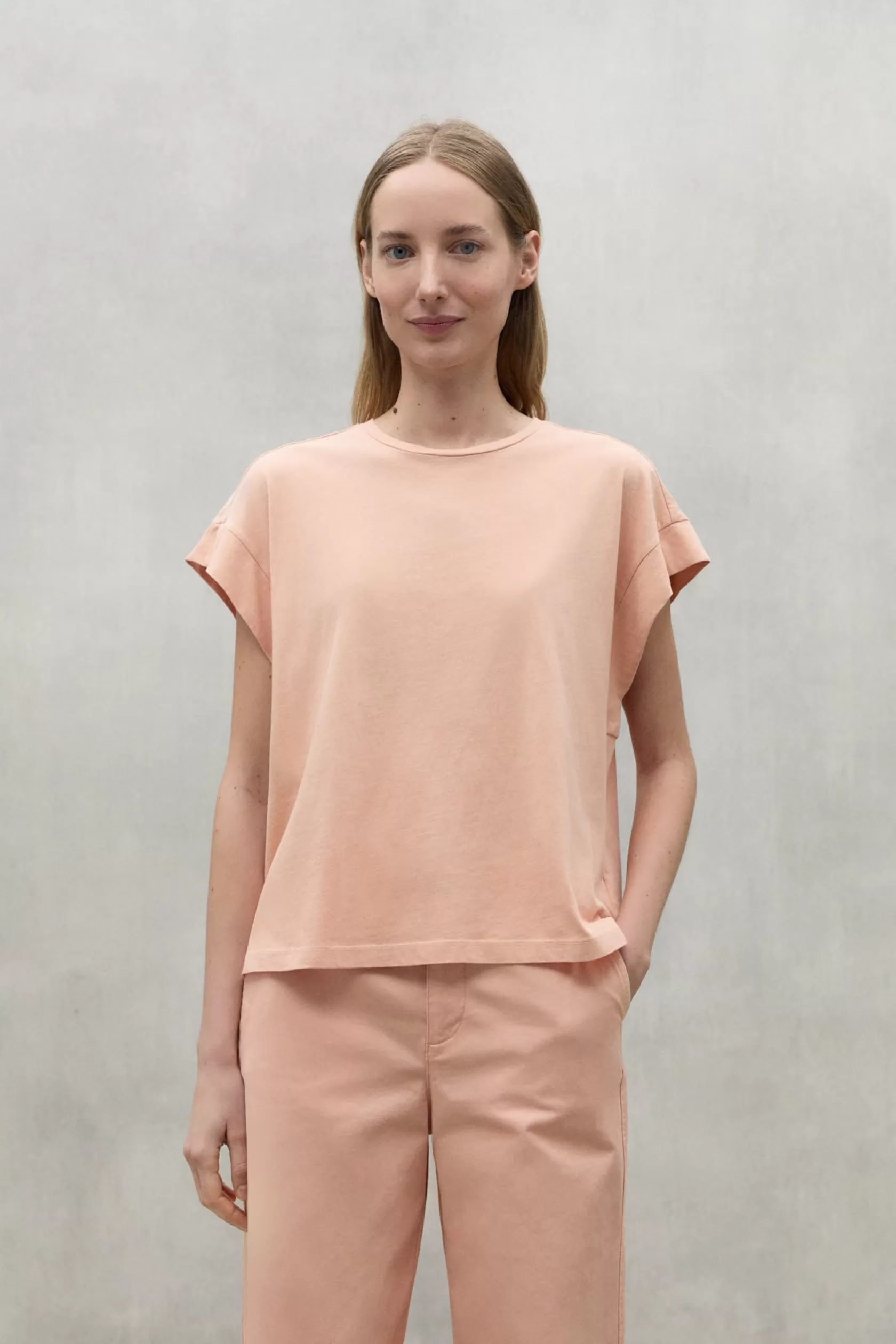 Camisetas*Ecoalf ORANGE NARVIK T-SHIRT soft coral