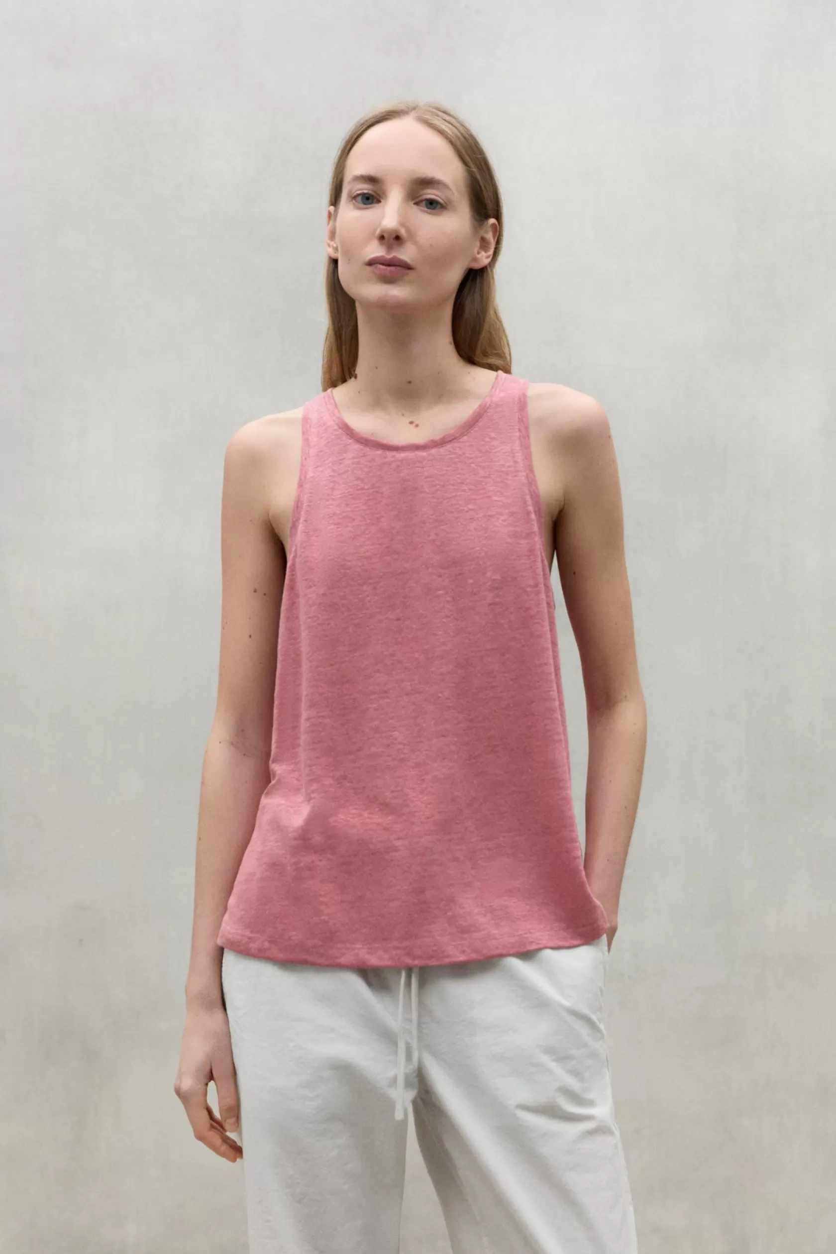 Camisetas*Ecoalf PINK HALDEN LINEN T-SHIRT dusty rose