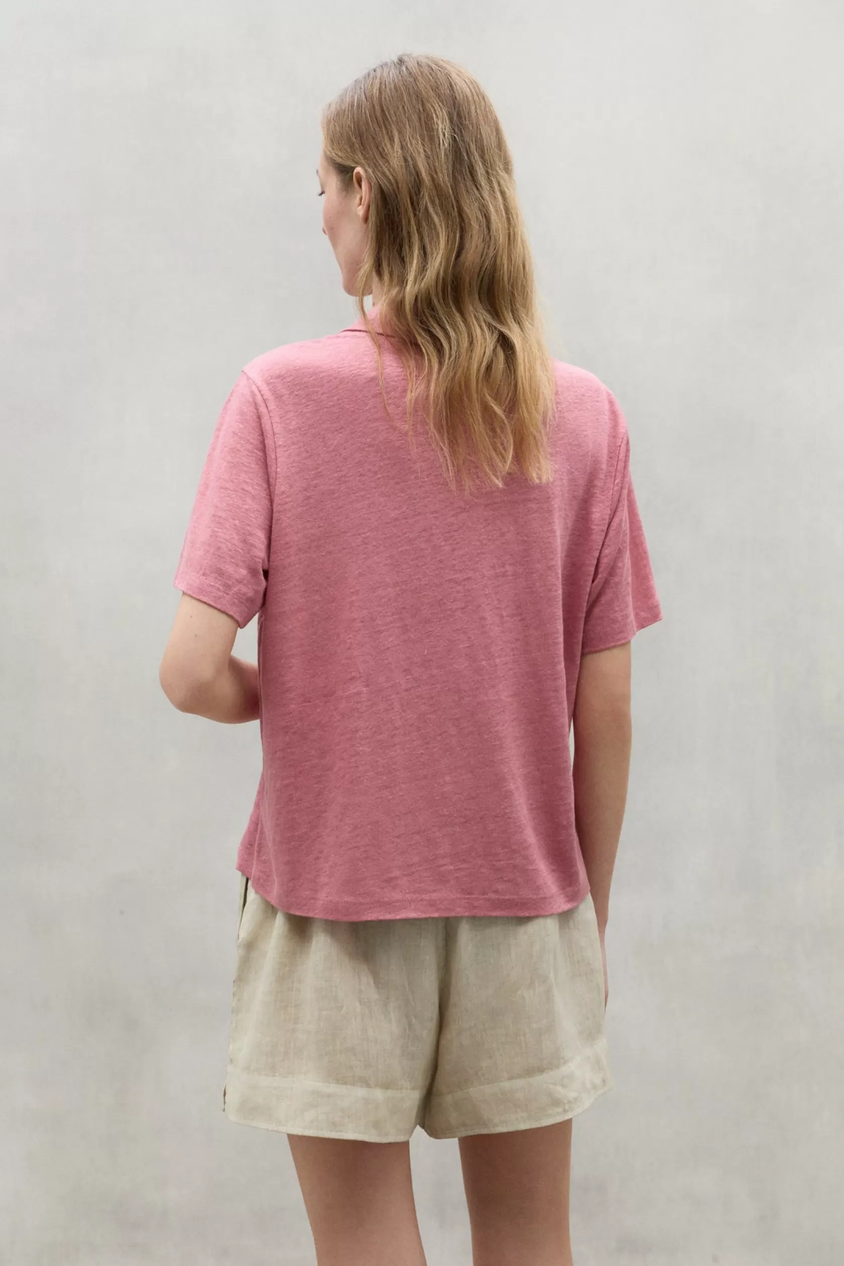 Camisetas*Ecoalf PINK TROMS LINEN T-SHIRT dusty rose