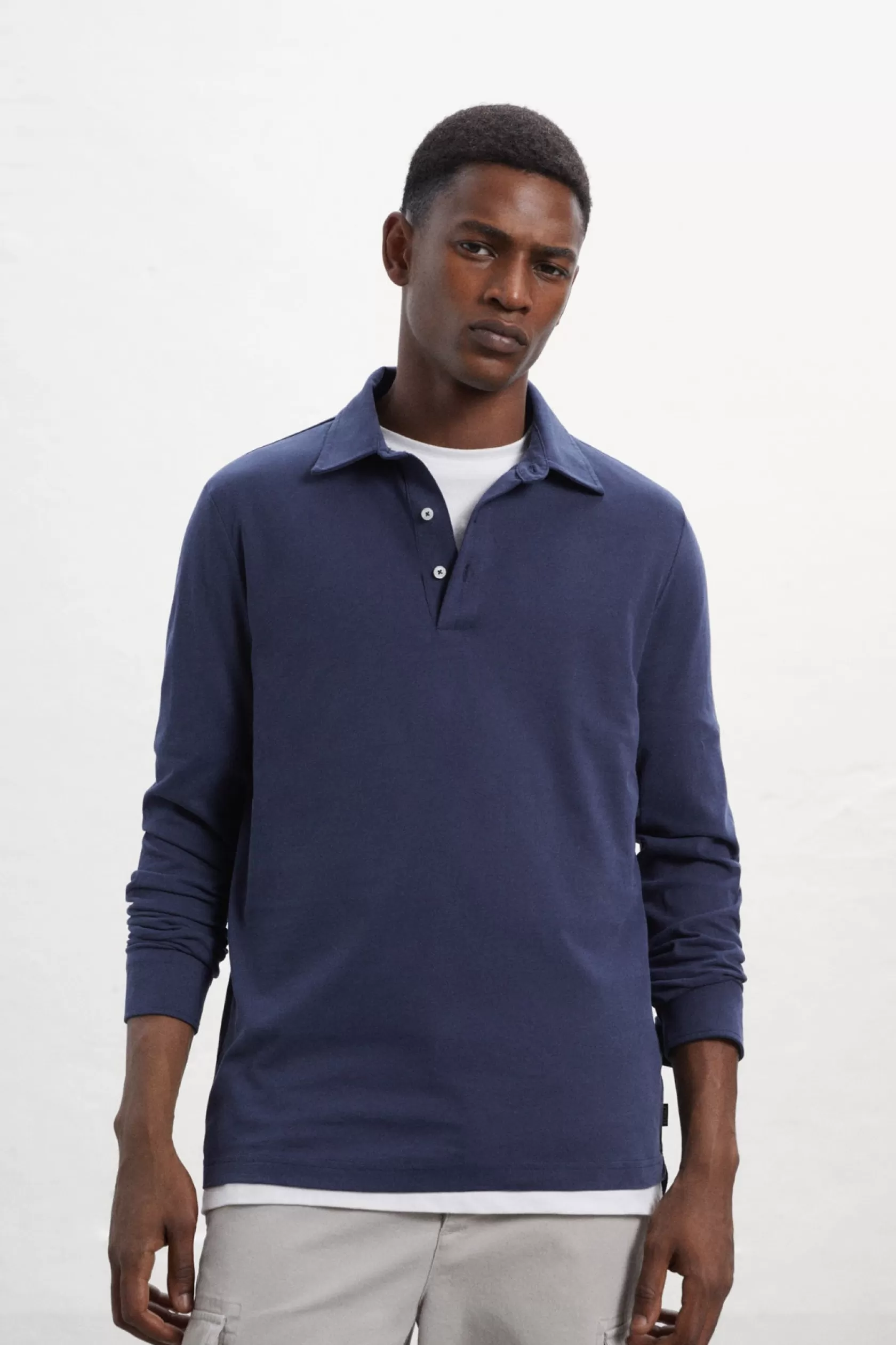 Polos*Ecoalf POLO DE MANGA LARGA NICO AZUL MARINO Deepnavy