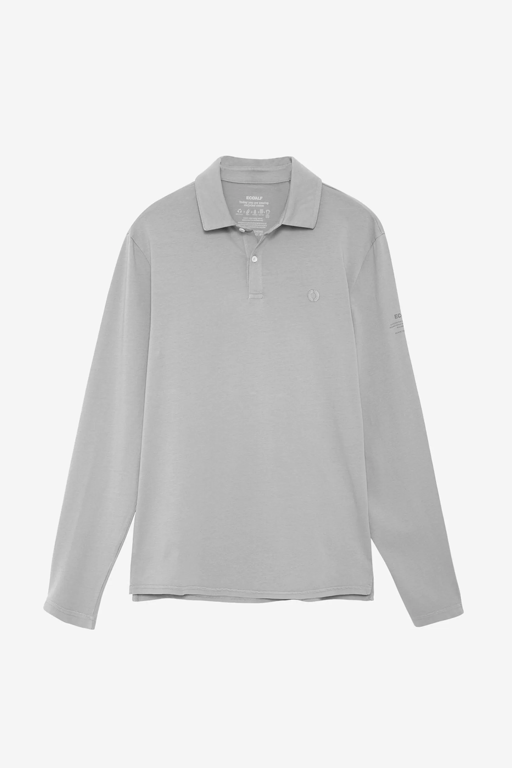 Polos*Ecoalf THEO LONG SLEEVE JERSEY POLO SHIRT GREY lightgrey