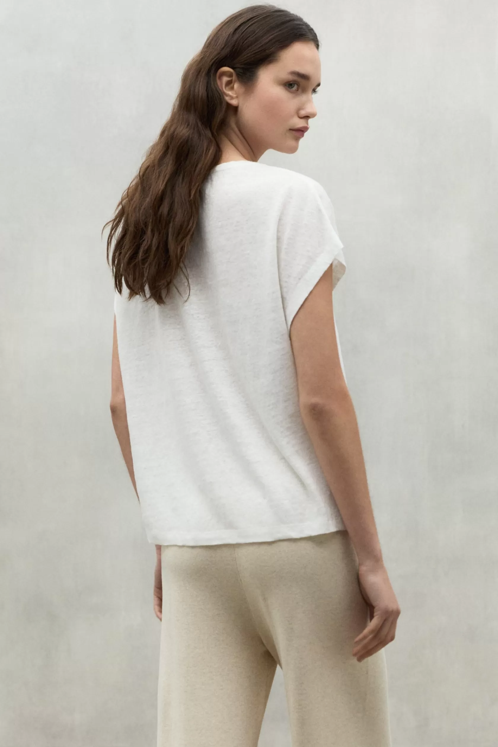 Camisetas*Ecoalf WHITE ARENDAL LINEN T-SHIRT off white