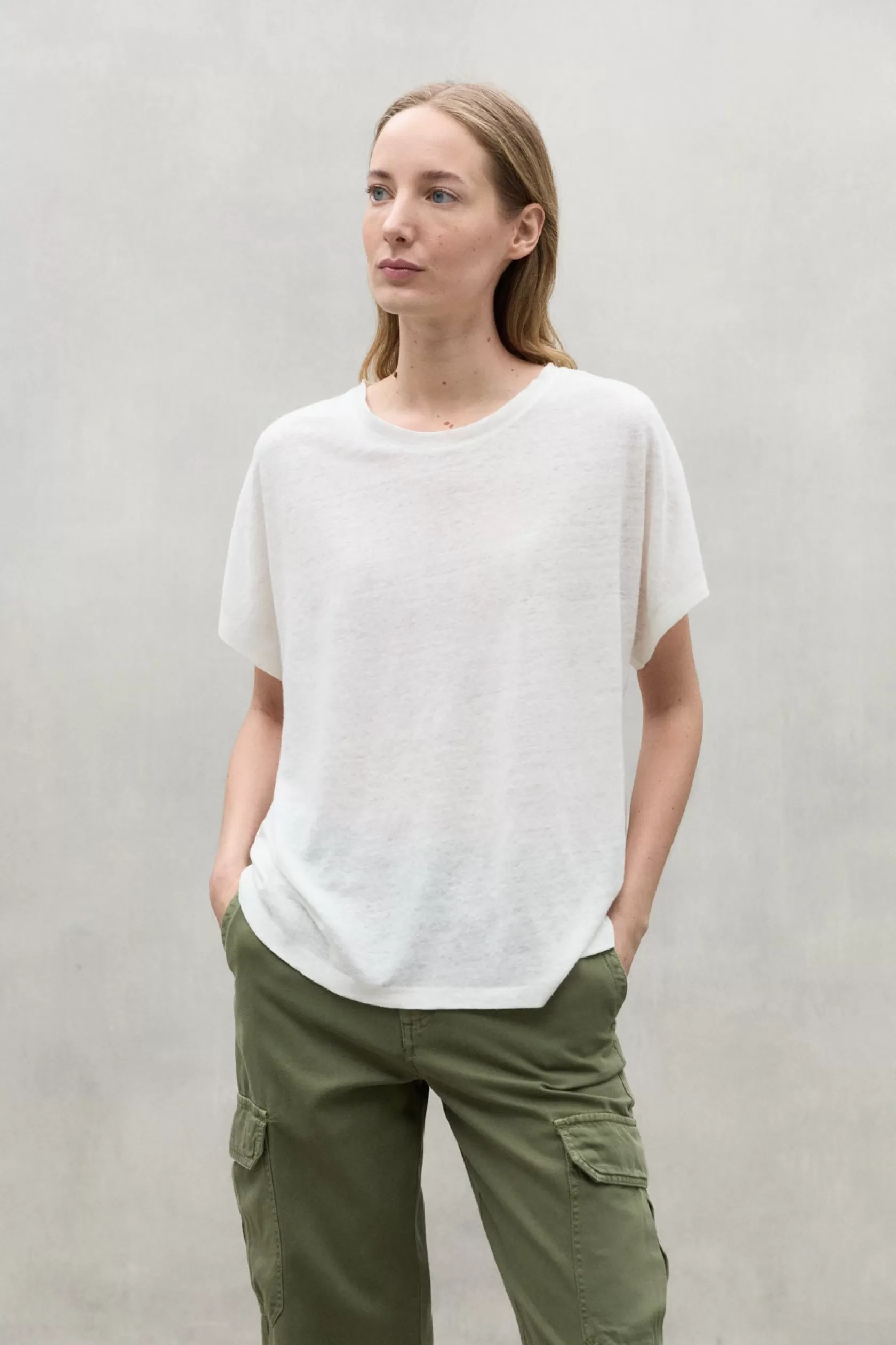 Camisetas*Ecoalf WHITE BOD LINEN T-SHIRT off white