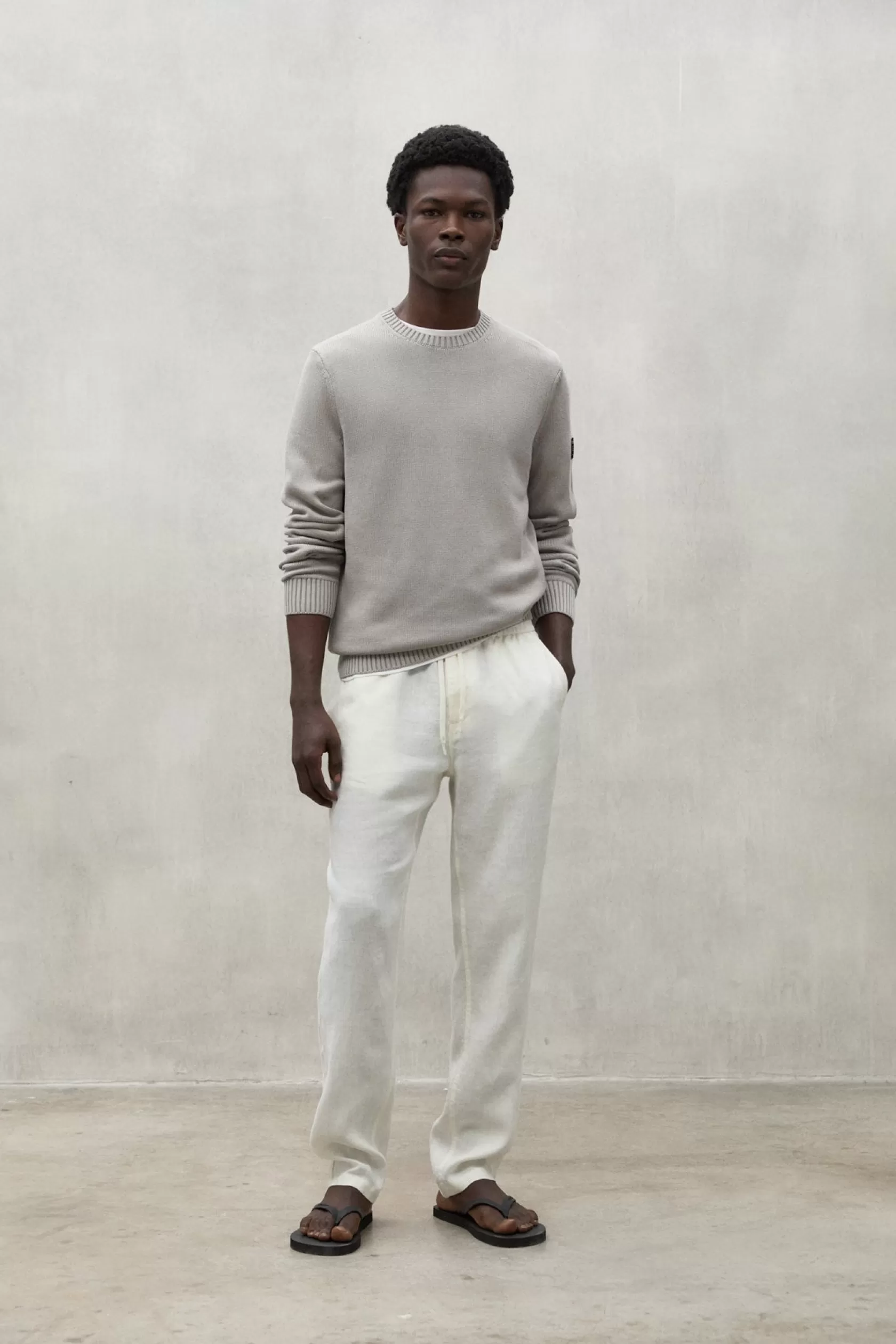 Pantalones*Ecoalf WHITE ETHICA LINEN TROUSERS off white