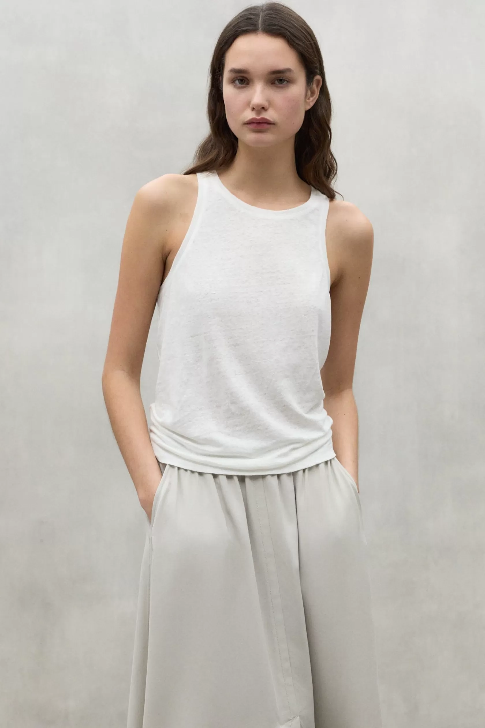 Camisetas*Ecoalf WHITE HALDEN LINEN T-SHIRT off white