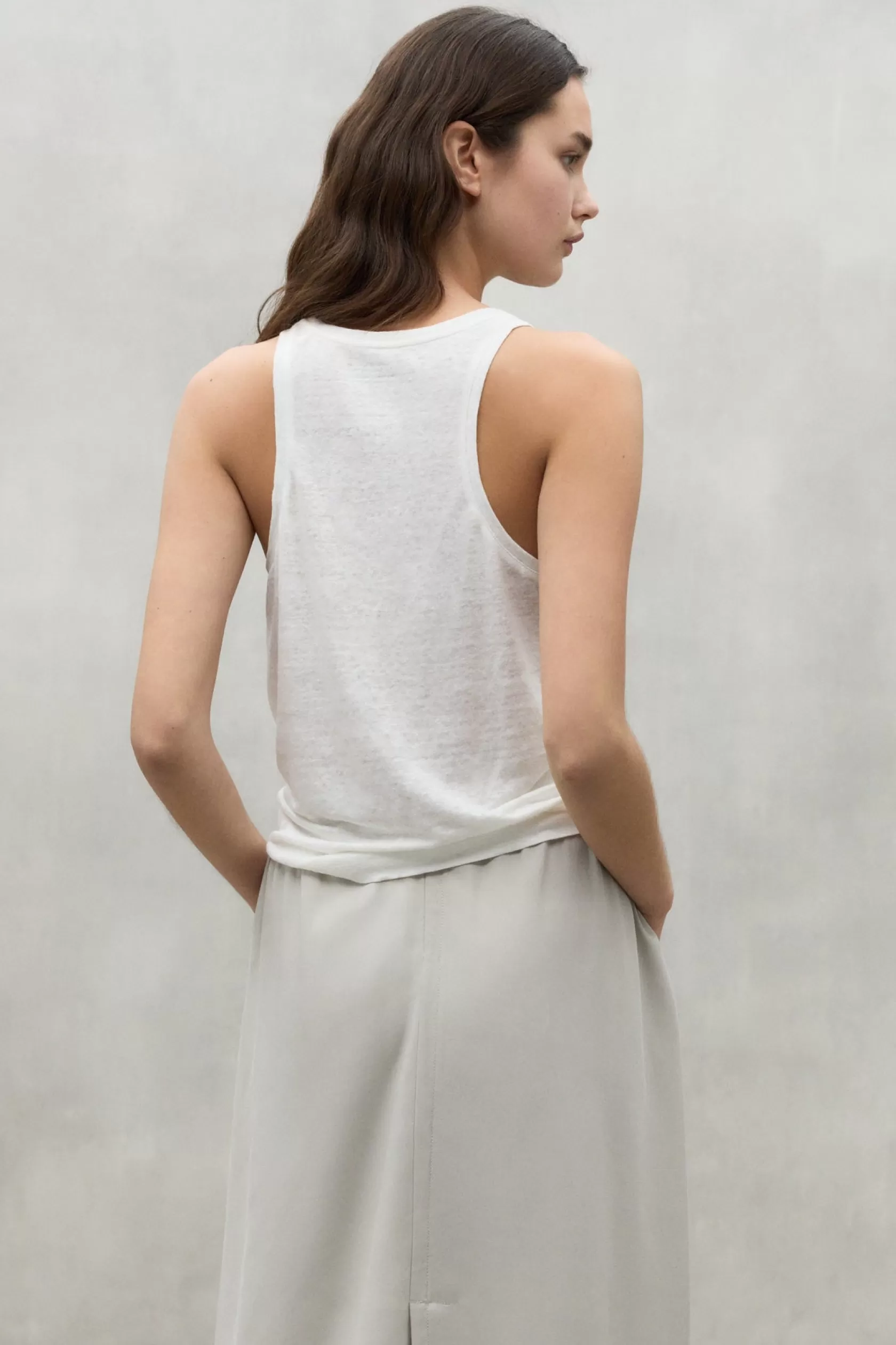 Camisetas*Ecoalf WHITE HALDEN LINEN T-SHIRT off white