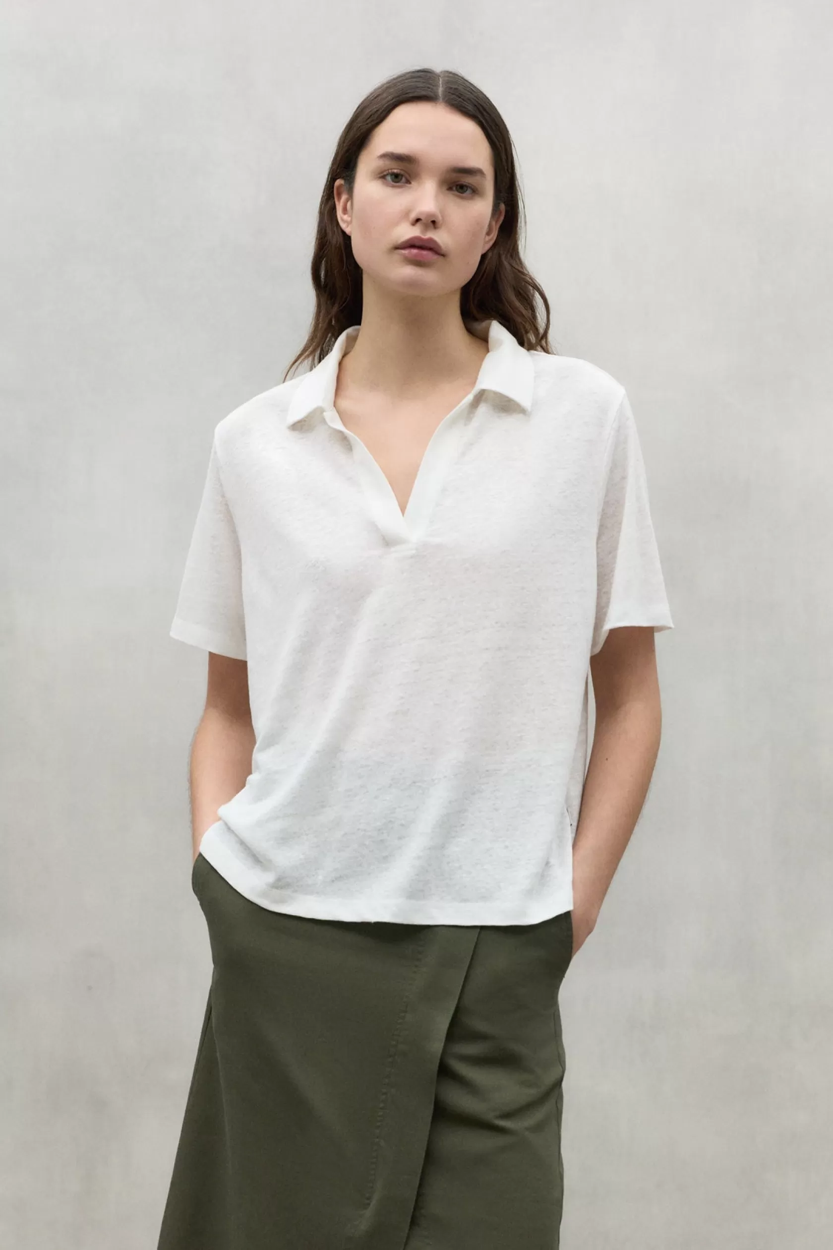 Camisetas*Ecoalf WHITE TROMS LINEN T-SHIRT off white