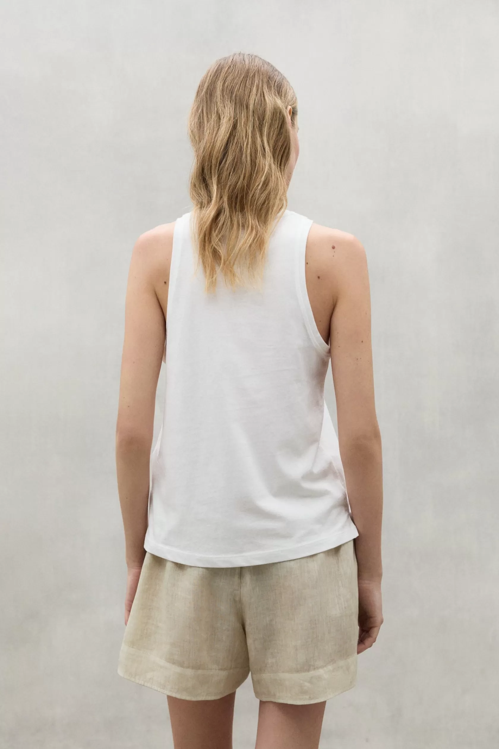 Camisetas*Ecoalf WHITE UNDERLINED T-SHIRT dusty mauve