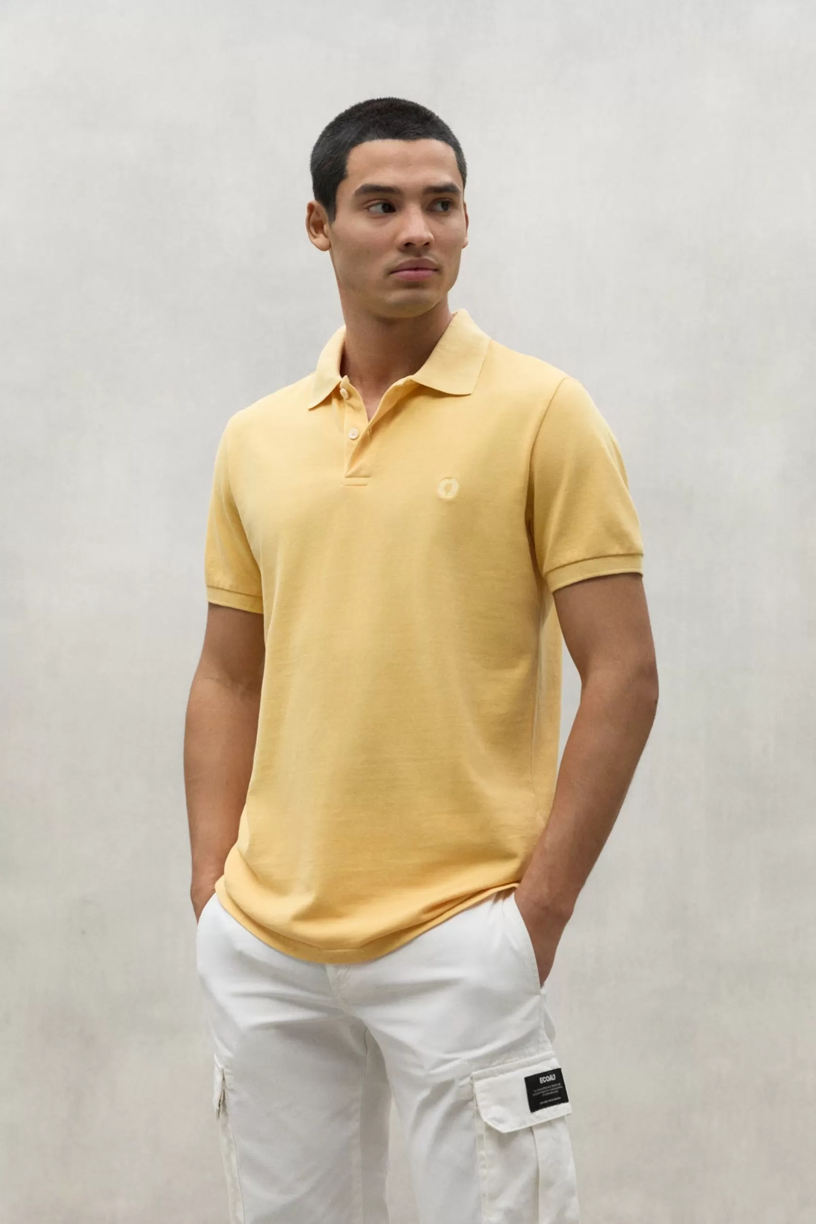 Polos*Ecoalf YELLOW TED PIQUE POLO SHIRT goldenfleece